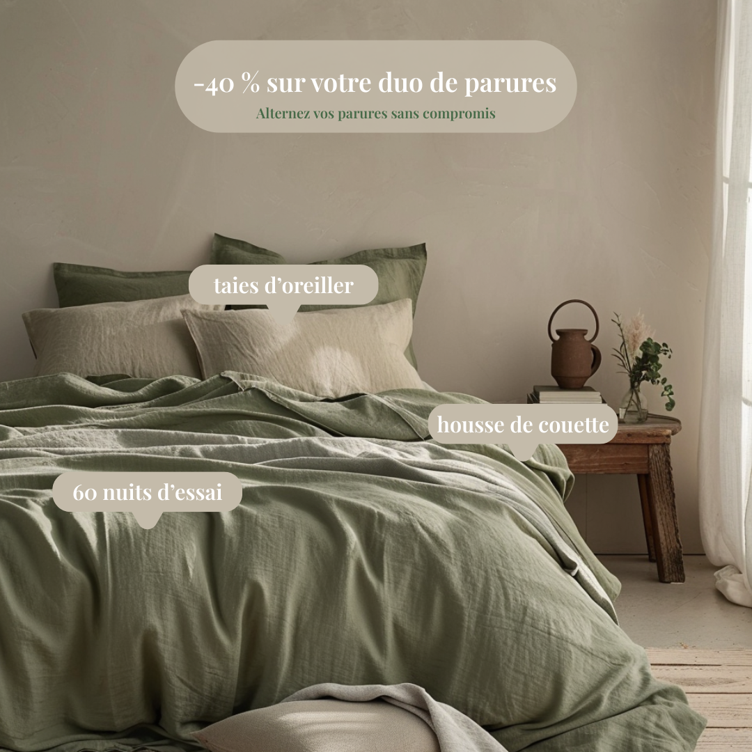 Draps en percale de coton bio GOTS