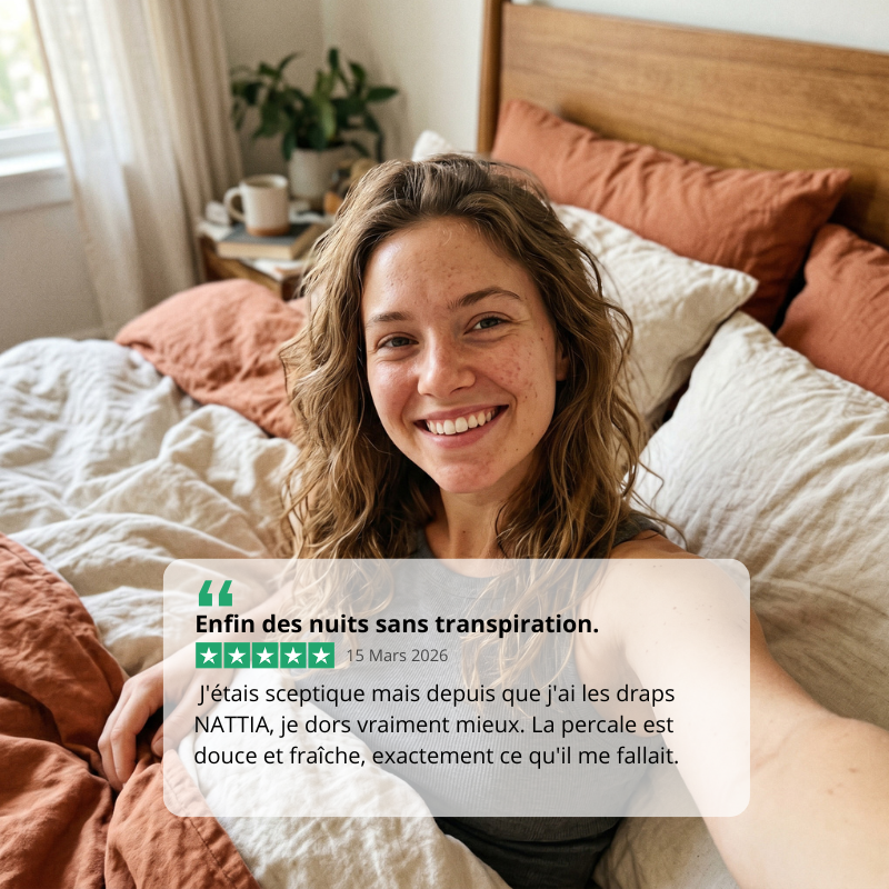 Draps en percale de coton bio GOTS
