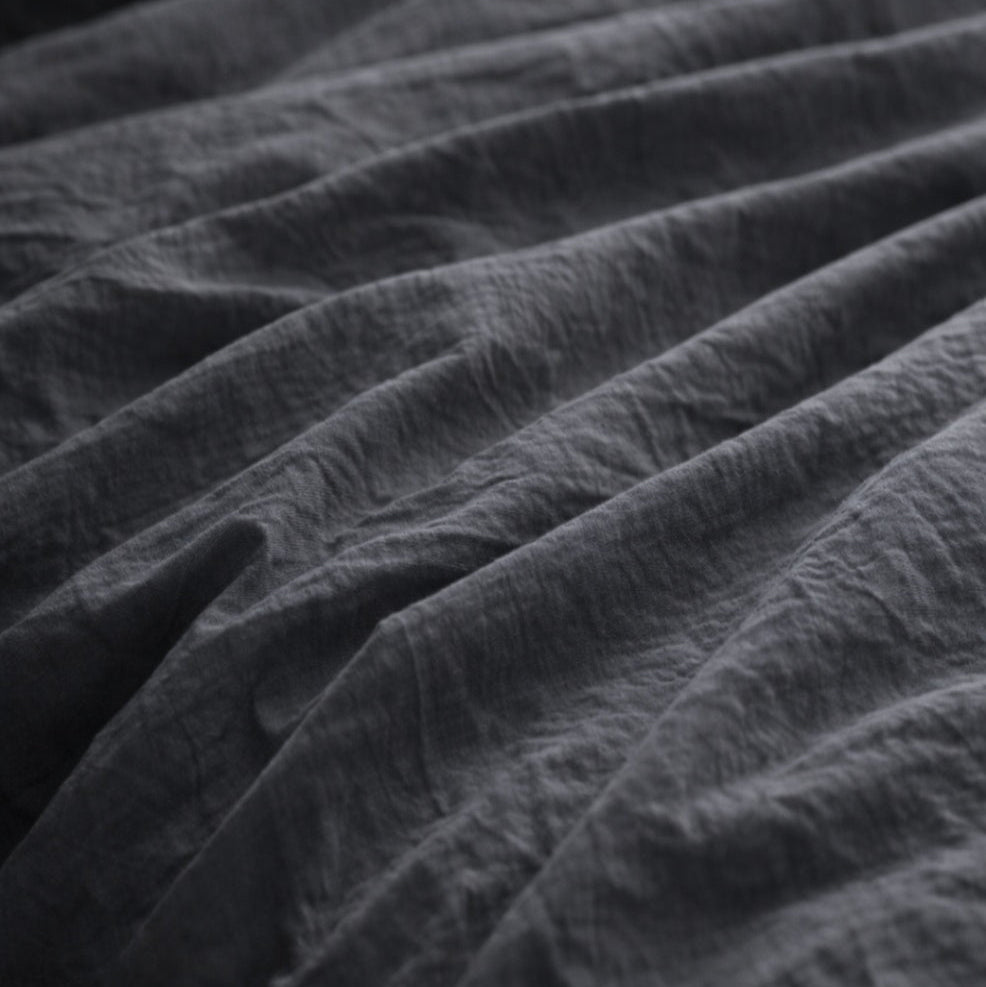 Parure de lit en percale de coton biologique certifiée GOTS — Ardoise